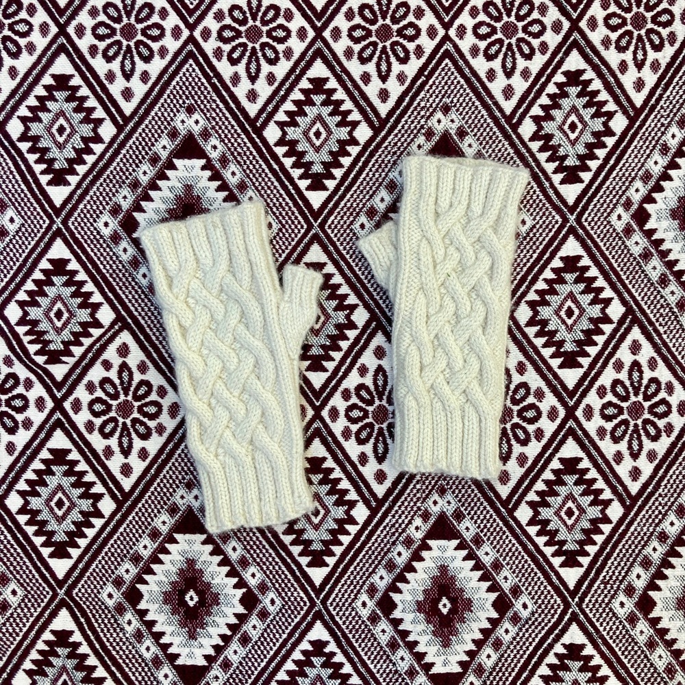 Cream Wool Hand Warmers